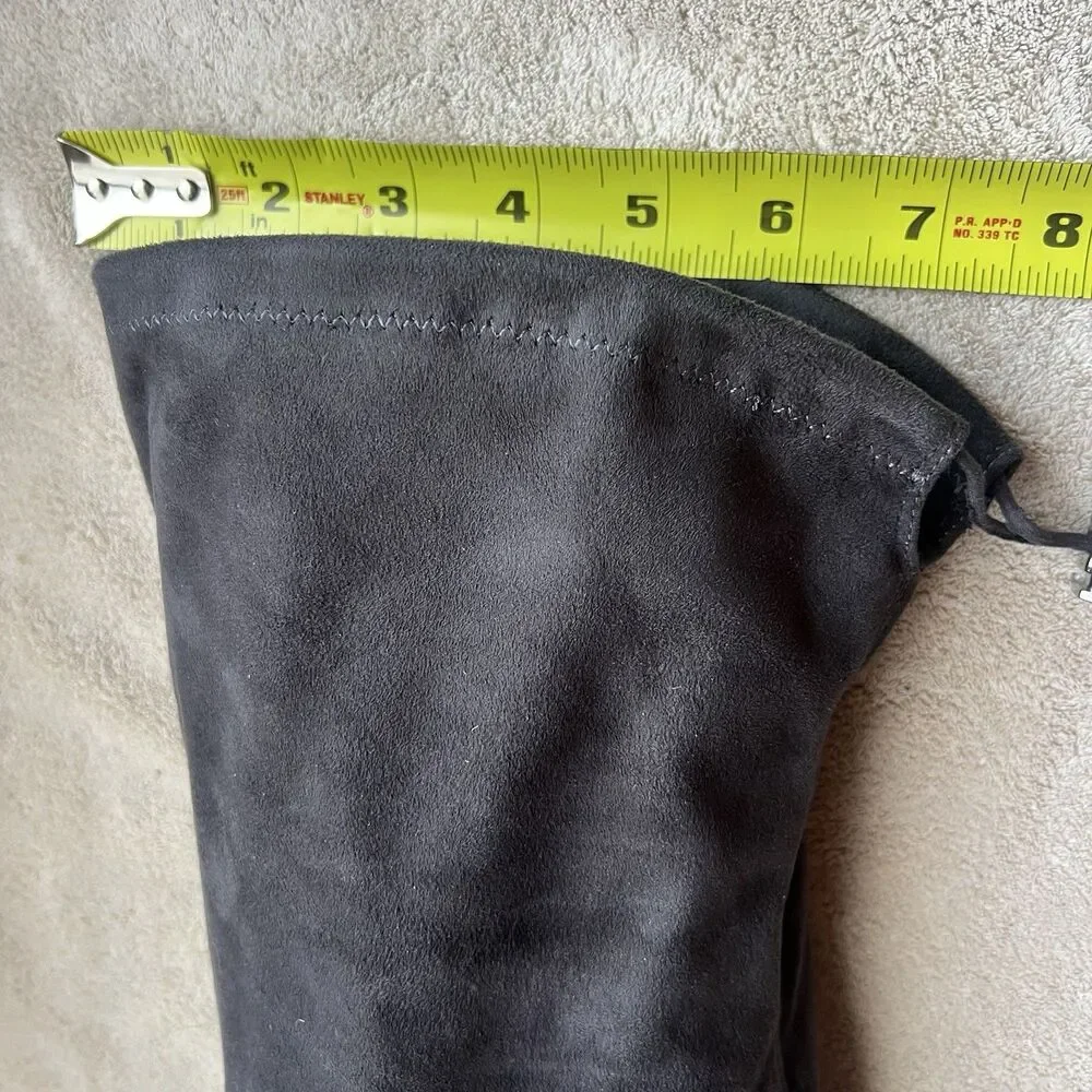 Sam Edelman Kent Microsuede Dark Gray Over the Knee Heeled Boots Women 6 Minimal